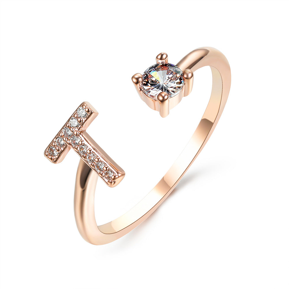 New Design Adjustable 26 Initial Letter Ring Fashion Jewelry For Women Simple Elegant Jewelry New Design Adjustable 26 Initial Letter Ring Fashion Jewelry For Women Simple Elegant Jewelry